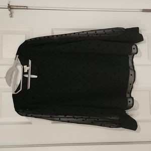 J.CREW clip dot long sleeve blouse